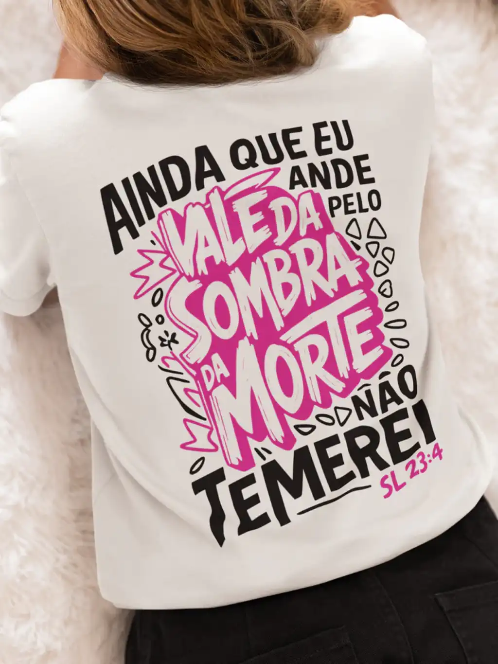 Imagem produto Camiseta Algodão Estampada Não Temas Religiosa Camisa Premium