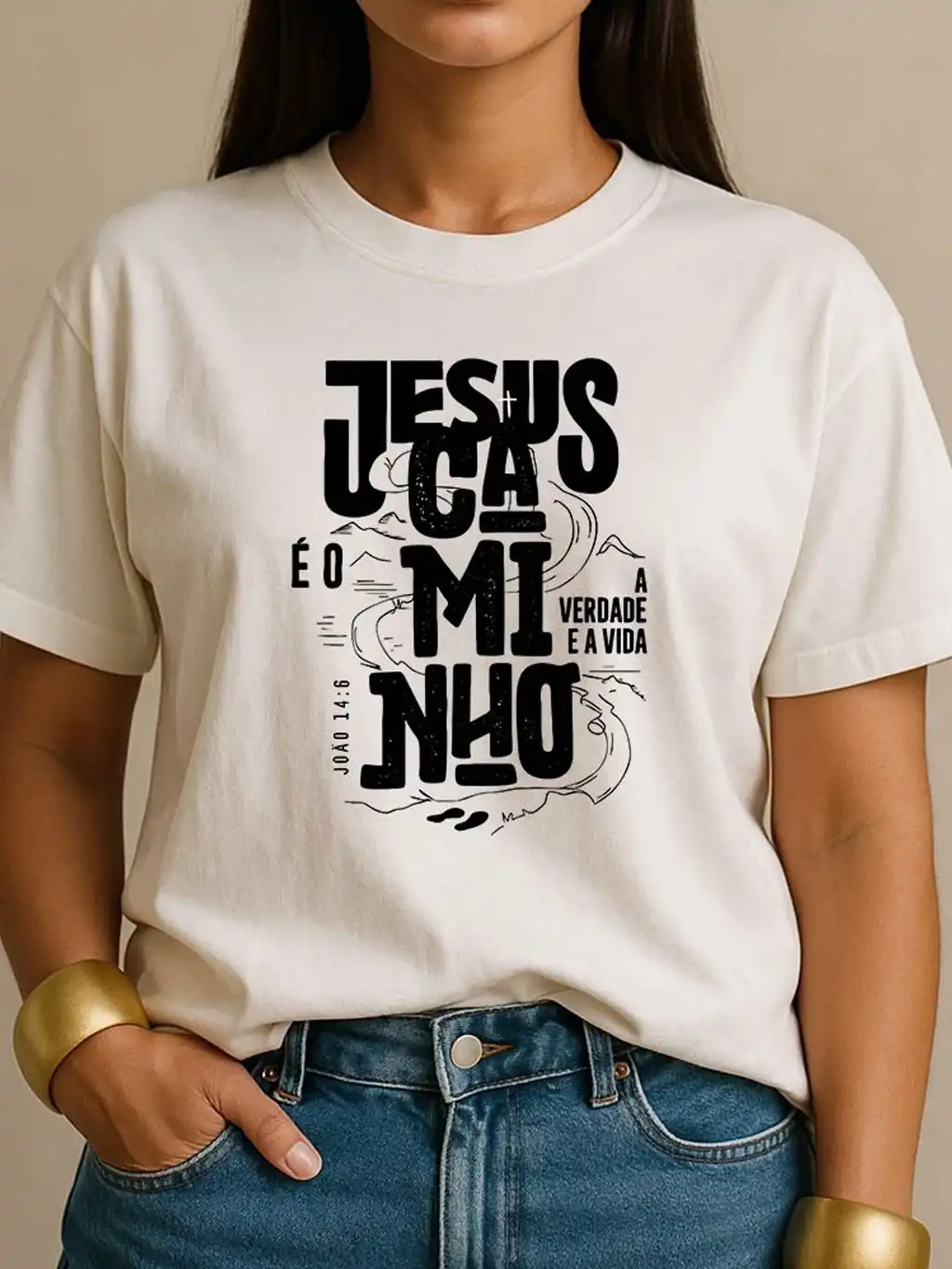 Imagem produto Camiseta Jesus É o Caminho a Verdade e a Vida João 14:6