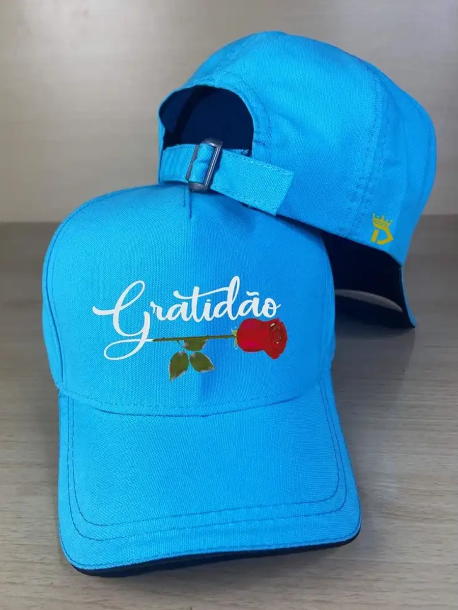 Imagem produto Bone Gratidao Gospel Fecho Fitão Trucker Aba Curva Unissex Swag Strapback