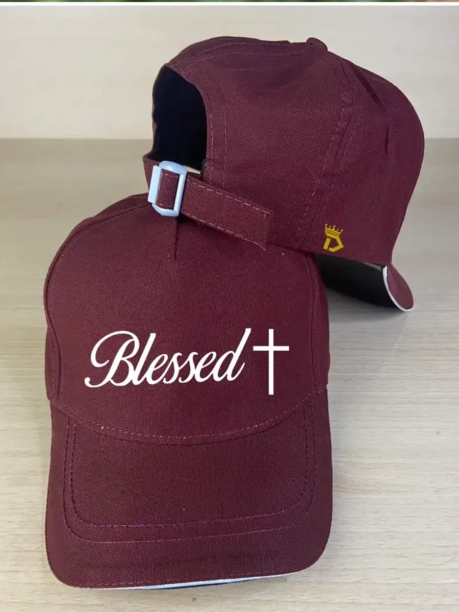 Imagem produto Bone Gospel Blessed Jesus Cruz Fecho Fitão Trucker Aba Curva Unissex Strapback Bucket